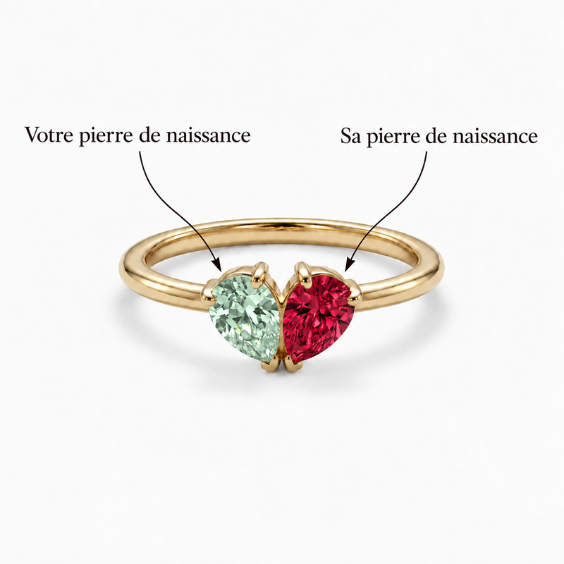 <p><strong>La bague "nos pierres liées".</strong></p>